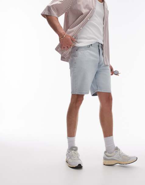 Topman - Short droit en jean - Bleu délavé - view 1
