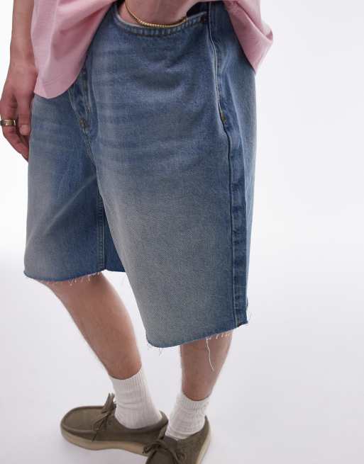 	Topman - Short en jean ample à ourlets bruts - Bleu clair délavé, 3 de 5