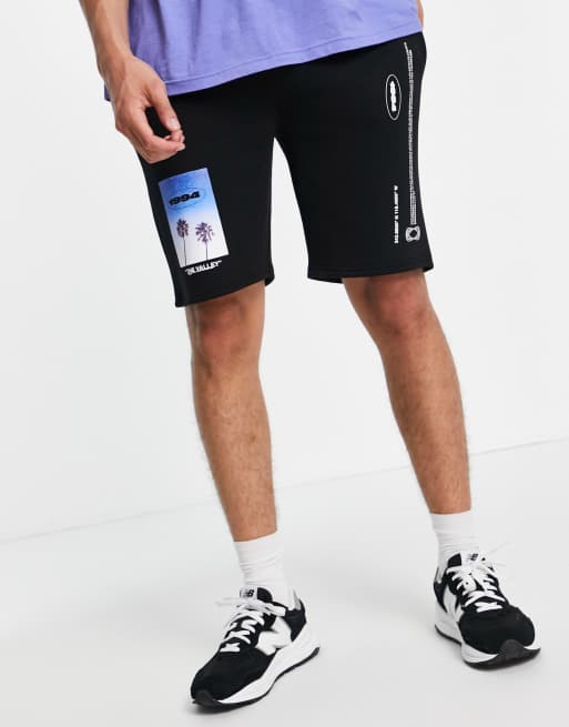 Topman - Short met 'Valley' print in zwart , 3 van 4