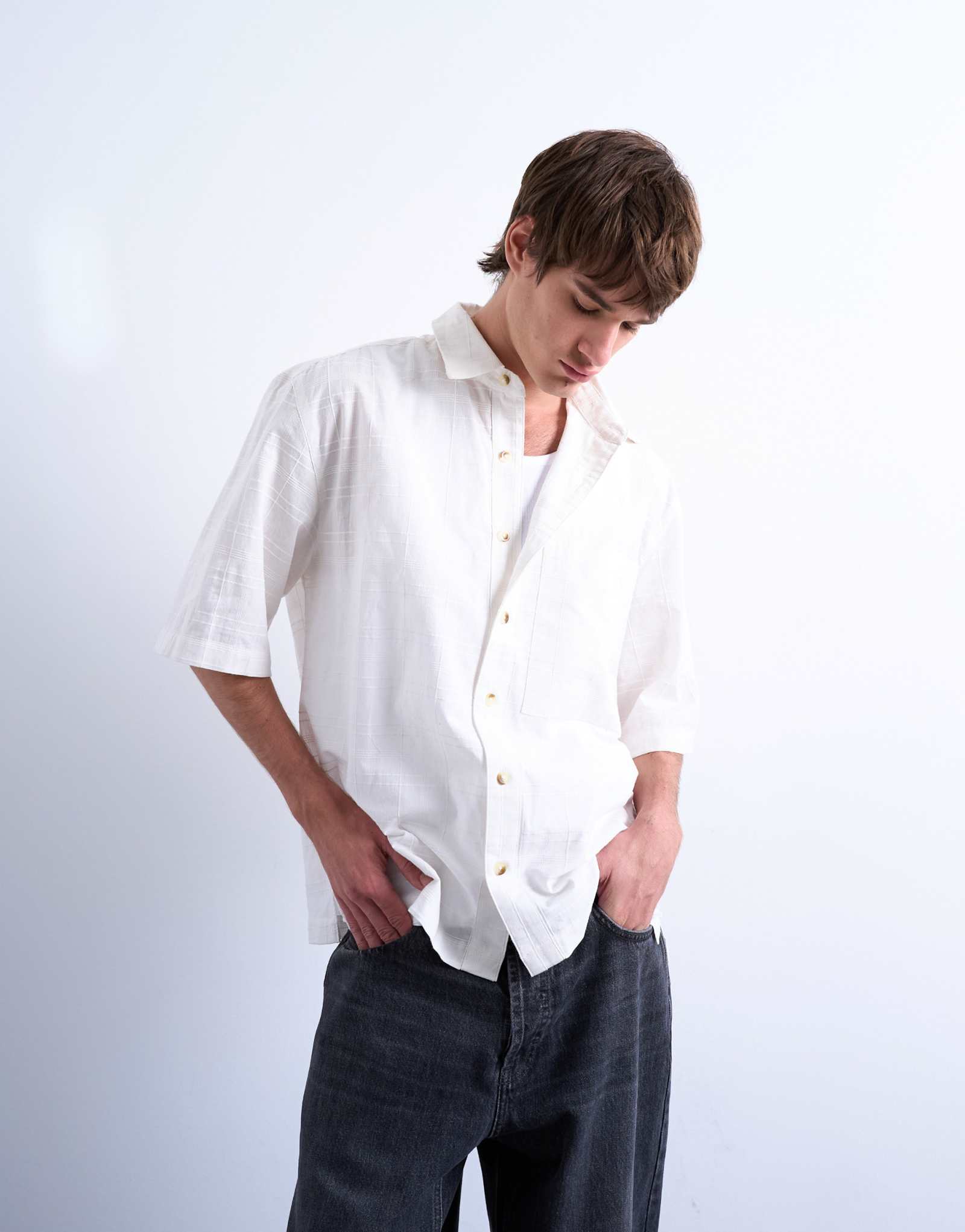 Футболка Topman с коротким рукавом и квадратной фактурой из камня