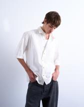 Topman short sleeve boxy textured shirt in stone