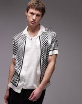 Selected Homme revere collar linen blend shirt in brown