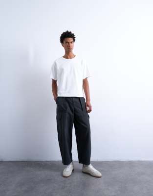 Topman Short Sleeve Heavy Weight Slub Raw Edge Tee In White