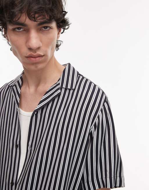 Topman short sleeve navy stripe shirt, 4 of 4