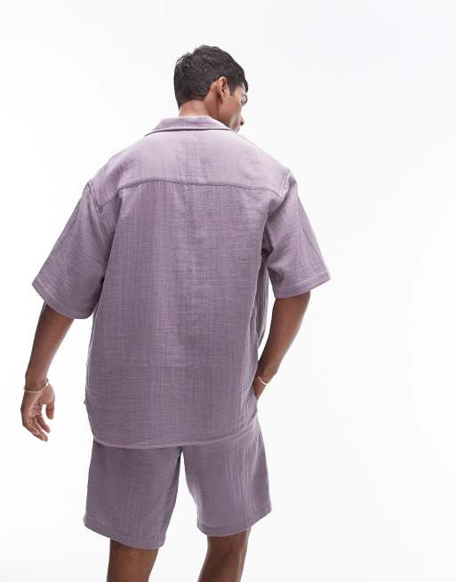 Topman short sleeve relaxed shirt in lilac - part of a set