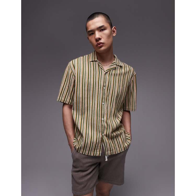 【BAON】[unisex] Maemat Stripe Over Short Sleeve Tee Margot Short Sleeve T-shirt - Green | Levi's® US