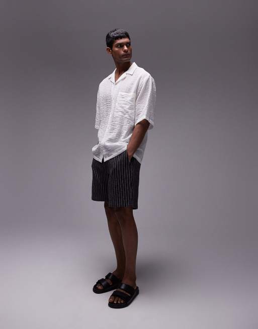Topman short sleeve sheer holiday shirt in white, 3 of 4