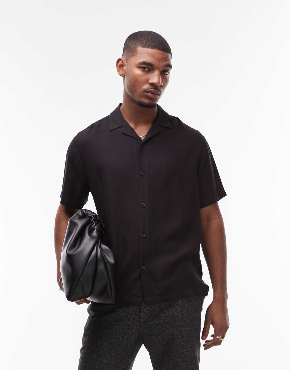 Topman short sleeve shirt in black