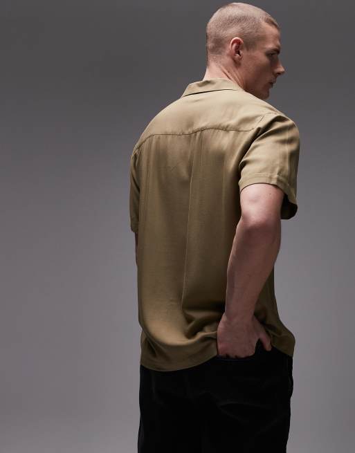 Topman short sleeve shirt in khaki, 2 of 4