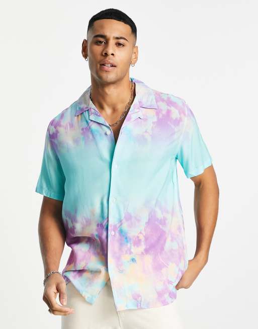 ASOS DESIGN 90s oversized denim shirt in acid wash tie dye