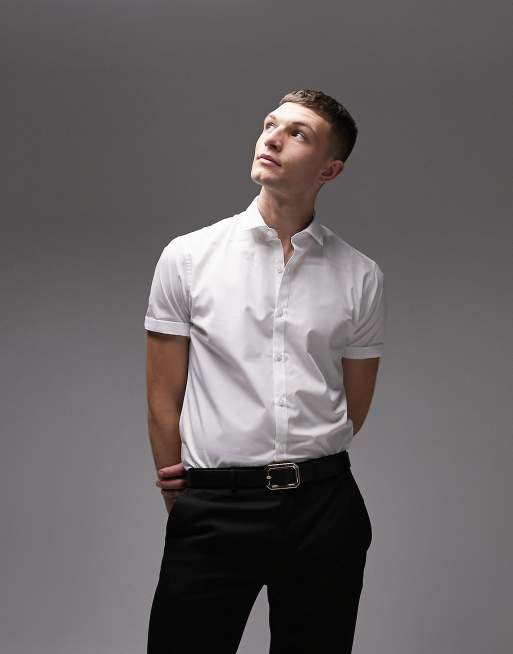 Topman muscle hot sale fit white shirt