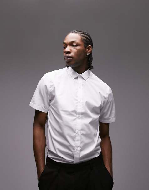 Topman short sleeve smart shirt in white - view 1