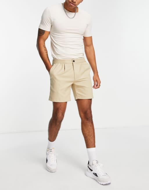 Topman - Short slim en sergé à pinces - Taupe, 4 de 4