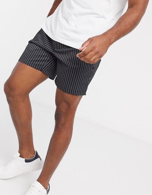Topman shorts in black stripe