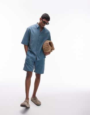 Topman Shorts With Stitch Detail In Blue - Part Of A Set