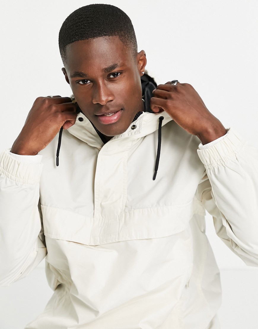 Topman Showerproof pullover jacket in ecru-White