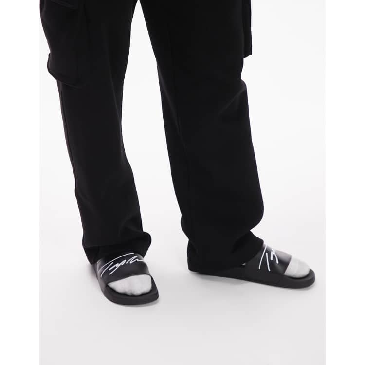 Topman signature black rubber blade sliders ASOS
