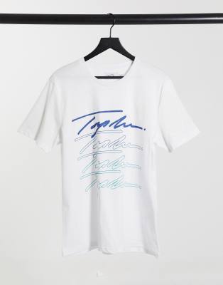 Topman signature gradient t-shirt in white | ASOS