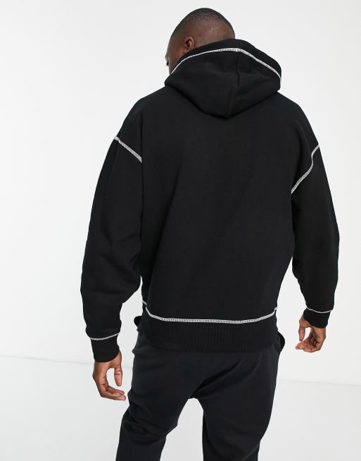 Black hoodie with sales white stitching