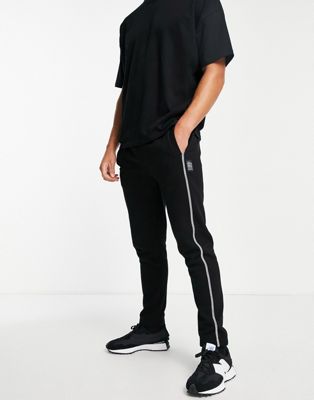 Topman Signature jogger with contrast stitching in black