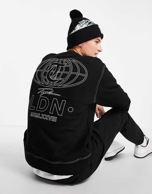 Topman signature mountain beanie in polyester blend in mono
