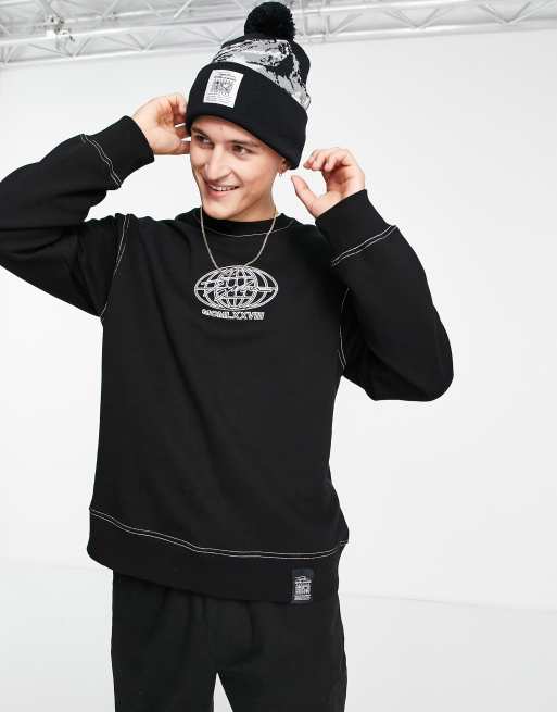 Topman signature mountain beanie in polyester blend in mono | ASOS