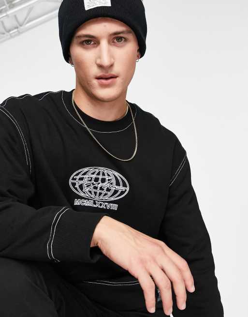 Topman signature mountain beanie in polyester blend in mono | ASOS