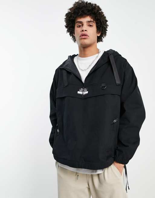 Topman signature overhead jacket in black