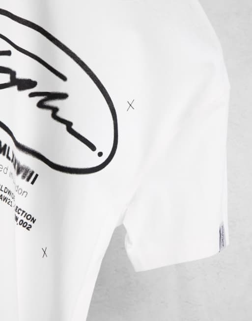 Topman – Signature – Oversize-T-Shirt in Weiß mit kreisförmigem Logoprint auf der Brust, 4 von 4