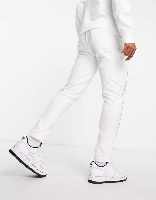 Topman Signature sweatpants with contrast stitching in white