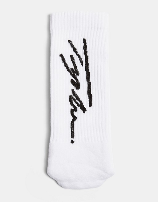 Topman Signature tube socks in white