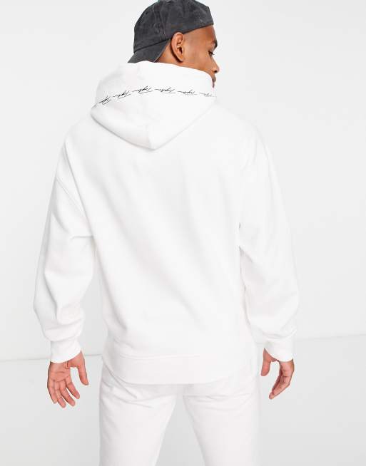 Topman Signature woven tab hoodie in white - part of a set, 3 of 4