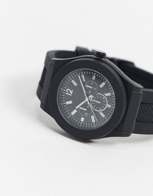 Topman silicone watch in black