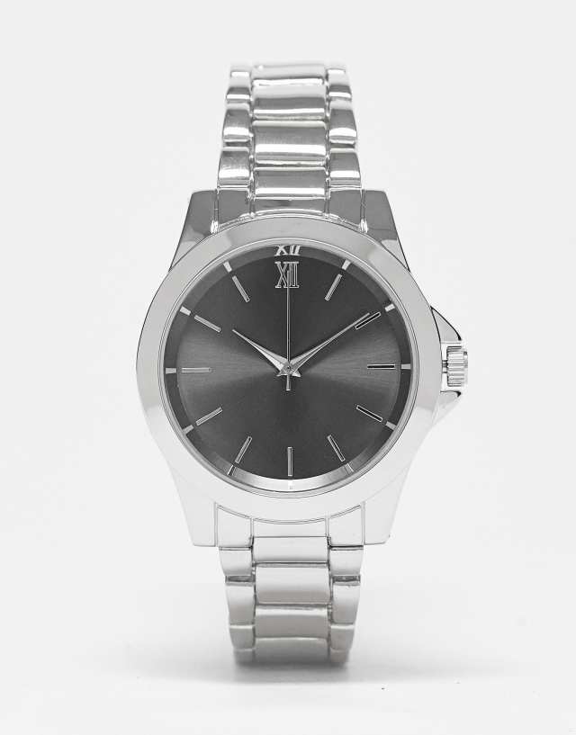 Topman silver gunmental face watch