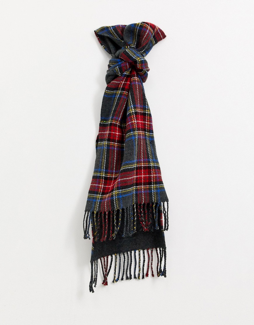 Topman - Sjaal met Schotse ruit-Zwart