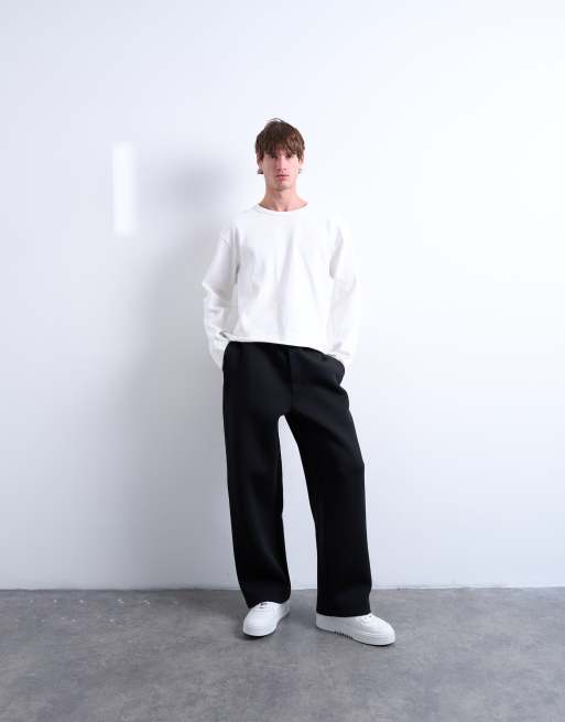 Topman skater jersey jogger in black