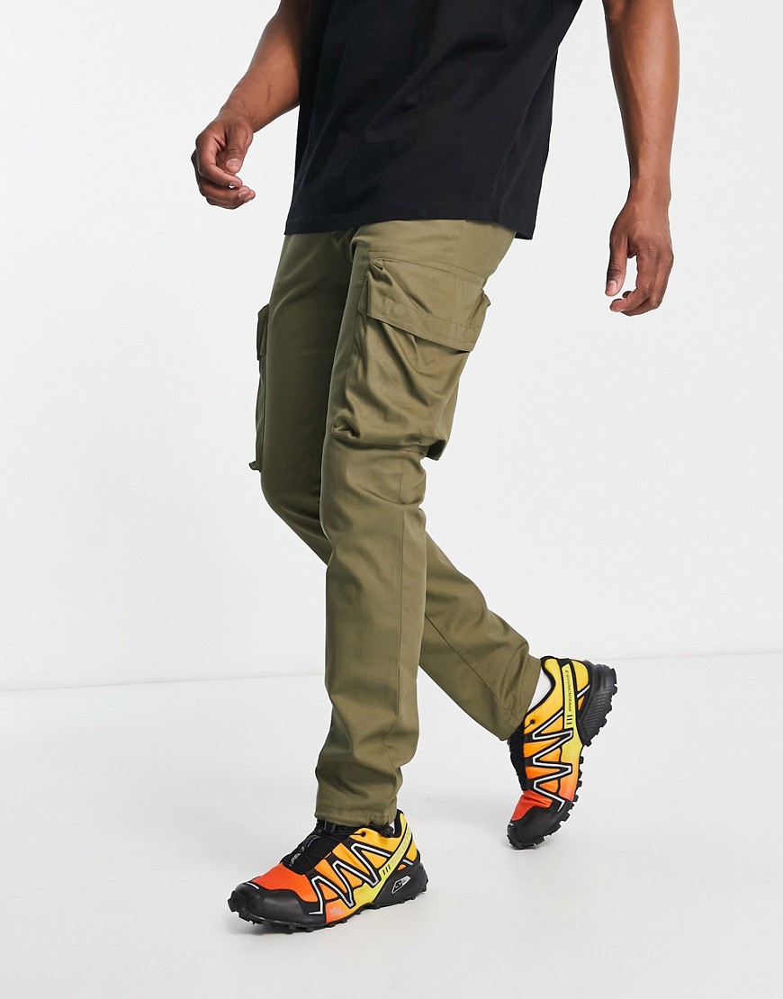 Topman skinny 2 pocket cargo trousers in khaki-Green