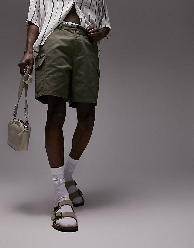 Topman - skinny cargo shorts in khaki
