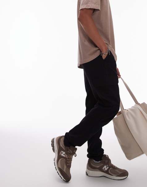 Topman skinny cargo trousers in black - view 1