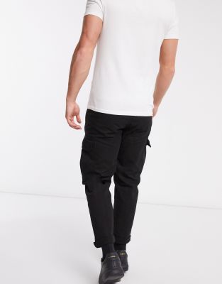 topman black cargo trousers