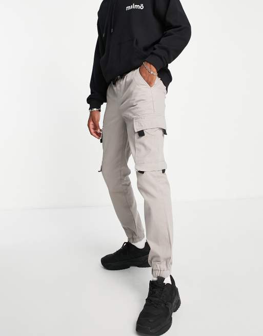 Topman skinny cargo trousers with tab detail in grey | ASOS