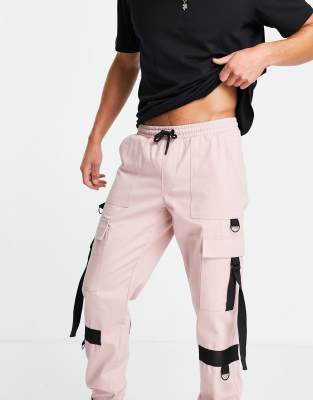 pink cargo trousers mens