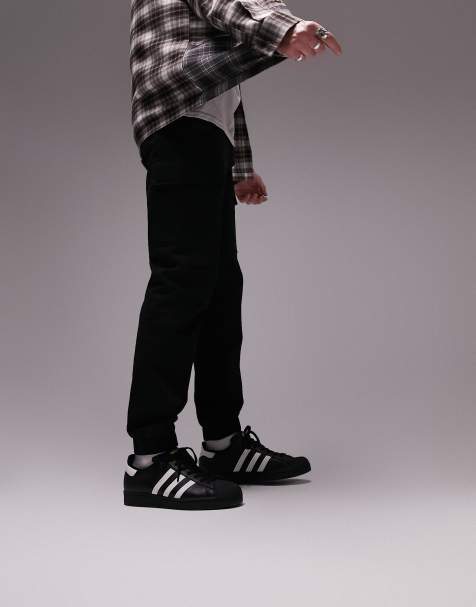 Topman - Skinny cargobroek met twee zakken in zwart - view 1