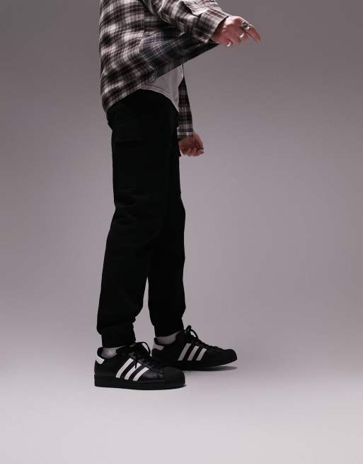 Topman - Skinny cargobroek met twee zakken in zwart