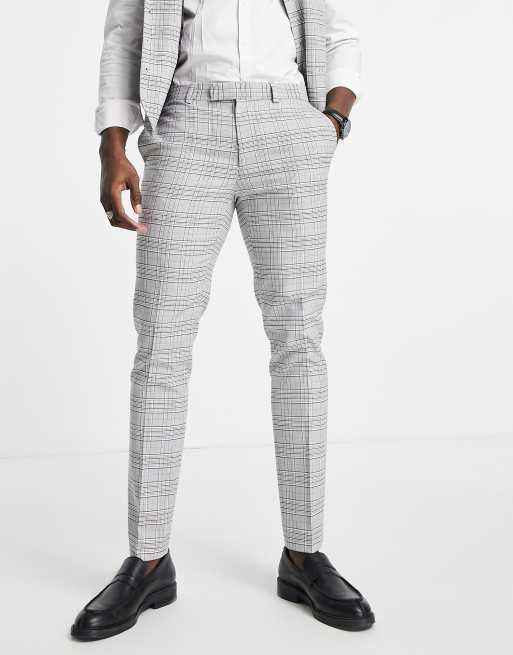 Skinny Check Suit Trousers