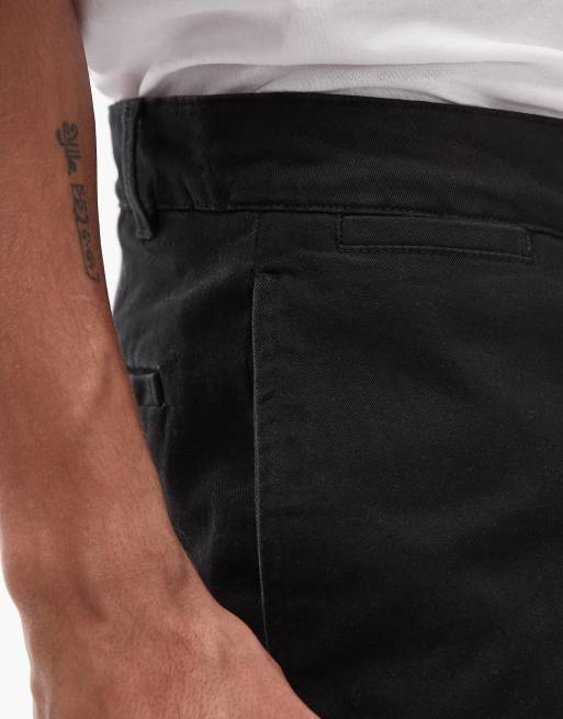Topman skinny chino pants in black