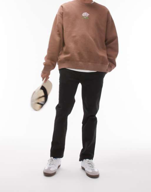 Topman skinny chino pants in black