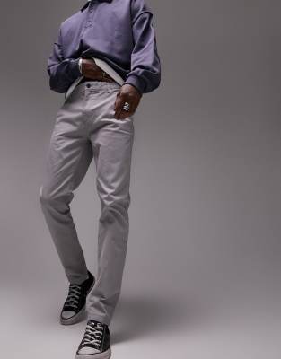 Topman Skinny Chino Pants In Gray In Gray