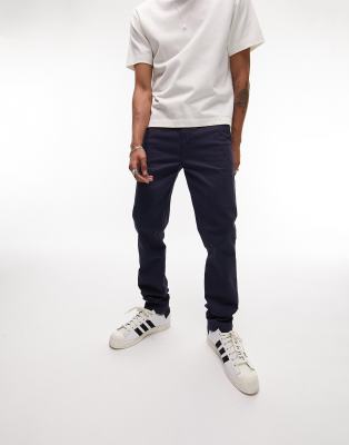 Topman Skinny Chino Pants In Navy