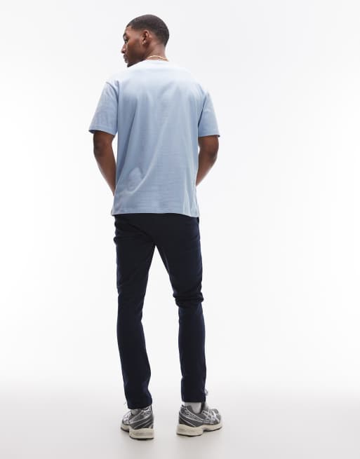 Topman skinny chino pants in navy, 4 of 5